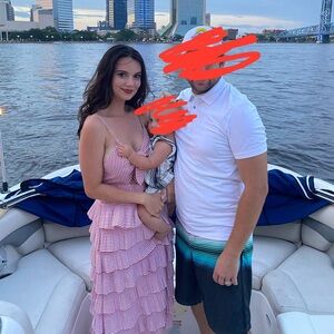 Chapter London Red and White striped tiered dress worn once size small